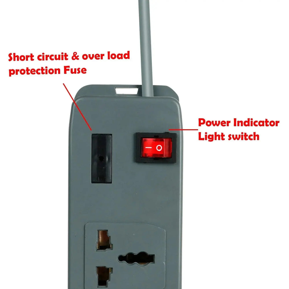 FEDUS electric extension board, Switch Board Extension Cords with Long Wire for Computer, Surge Protectors Spike Buster FEDUS