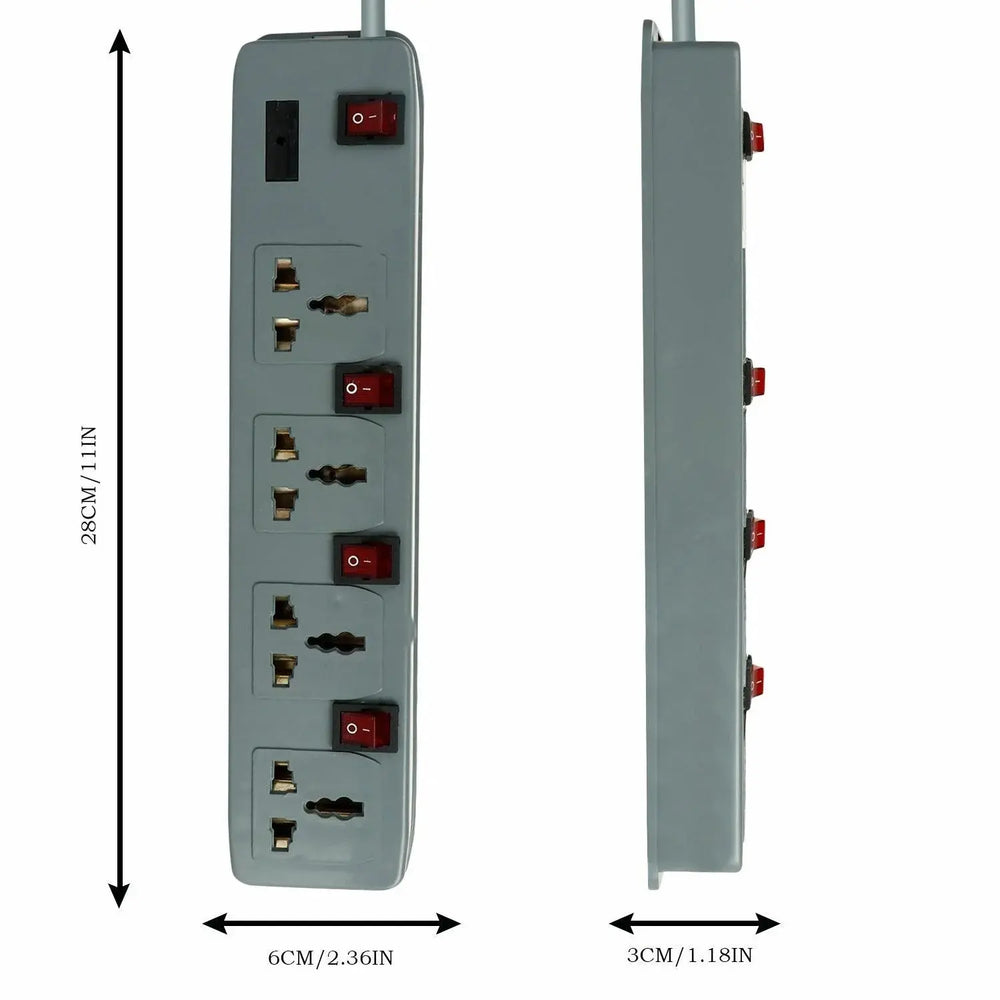 FEDUS electric extension board, Switch Board Extension Cords with Long Wire for Computer, Surge Protectors Spike Buster FEDUS