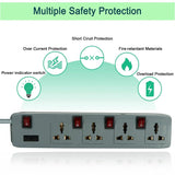 FEDUS electric extension board, Switch Board Extension Cords with Long Wire for Computer, Surge Protectors Spike Buster