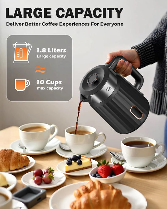 FEDUS Aqua Viva Electric Kettle, 1.8 Litres hot water kettle Jug, 1500W Stainless Steel Body, Power Indicator, Automatic Cut-off used for boiling Water, making tea and coffee, instant noodles, soup, etc. (Black)
