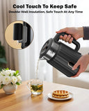 FEDUS Aqua Viva Electric Kettle, 1.8 Litres hot water kettle Jug, 1500W Stainless Steel Body, Power Indicator, Automatic Cut-off used for boiling Water, making tea and coffee, instant noodles, soup, etc. (Black)
