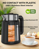 FEDUS Aqua Viva Electric Kettle, 1.8 Litres hot water kettle Jug, 1500W Stainless Steel Body, Power Indicator, Automatic Cut-off used for boiling Water, making tea and coffee, instant noodles, soup, etc. (Black)