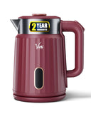 FEDUS Aqua Viva Electric Kettle, 1.8 Litres hot water kettle Jug, 1500W Stainless Steel Body, Power Indicator Automatic Cut-off used for boiling Water, making tea and coffee, instant noodles, soup etc. (Red)