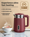 FEDUS Aqua Viva Electric Kettle, 1.8 Litres hot water kettle Jug, 1500W Stainless Steel Body, Power Indicator Automatic Cut-off used for boiling Water, making tea and coffee, instant noodles, soup etc. (Red)