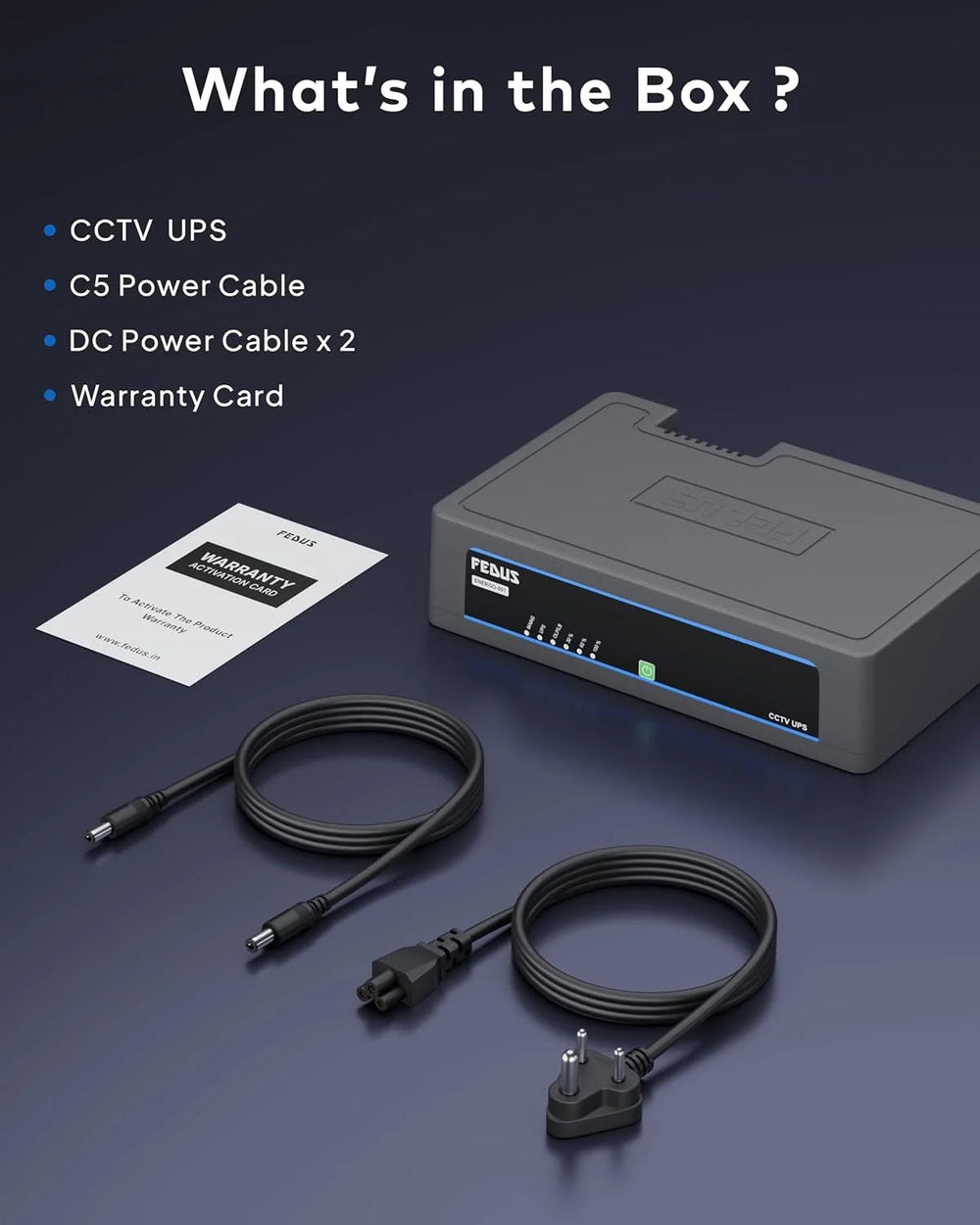 FEDUS ENERGO 8 Channel CCTV UPS 12V 8Amp Battery Backup for Wi-Fi Router, Security Camera, DVR, CCTV UPS with Zero-Lag Switching, Li-ion Battery & Over-Current Protection 2-Year Warranty FEDUS