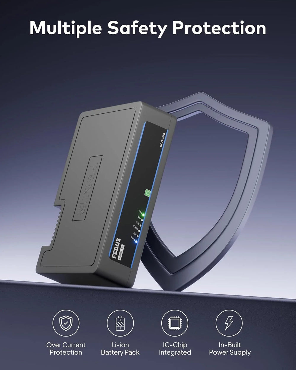 FEDUS ENERGO 8 Channel CCTV UPS 12V 8Amp Battery Backup for Wi-Fi Router, Security Camera, DVR, CCTV UPS with Zero-Lag Switching, Li-ion Battery & Over-Current Protection 2-Year Warranty FEDUS