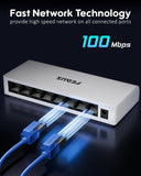 FEDUS PoE Ethernet Switch, 8 Port Gigabit Ethernet Splitter, Plug & Play, Desktop Network Switch Hub, Unmanaged, Compact, with LED, Fanless Quiet, for Internet Cable, Laptop, Router, NAS