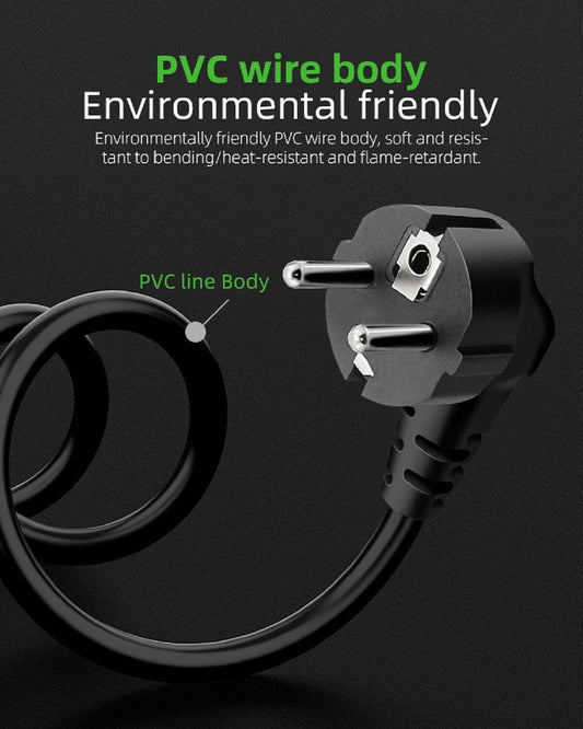 FEDUS European Power Cord IEC 320 C13 to SCHUKO(Europe) CEE7/7, 18 AWG Replacement Europlug AC Power Cable Suitable for Europe PC Computer Power Cord, Europe Monitor, Europe Printer, PDU, Europe UPS