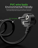 FEDUS European Power Cord IEC 320 C13 to SCHUKO(Europe) CEE7/7, 18 AWG Replacement Europlug AC Power Cable Suitable for Europe PC Computer Power Cord, Europe Monitor, Europe Printer, PDU, Europe UPS