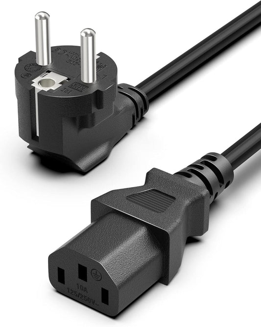 FEDUS European Power Cord IEC 320 C13 to SCHUKO(Europe) CEE7/7, 18 AWG Replacement Europlug AC Power Cable Suitable for Europe PC Computer Power Cord, Europe Monitor, Europe Printer, PDU, Europe UPS