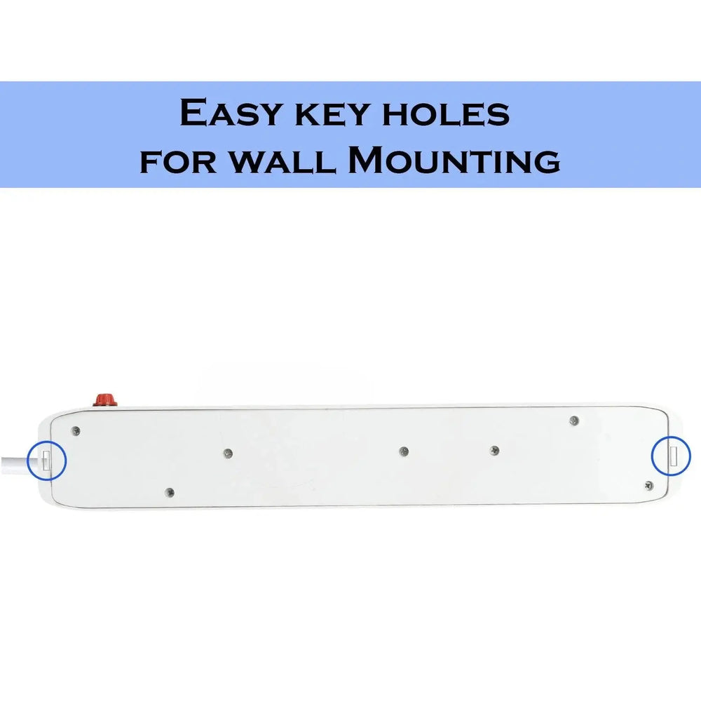 FEDUS extension-cords, Long Extension Board Extension Box | Spike Guard 6 Socket 6 Switch Junction Box with Switch, Extension Cords Cord, Spike Buster, Extension Board FEDUS