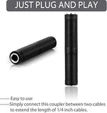 FEDUS 1/4 Inch Female to Female Coupler 6.35 mm TRS/TS Audio Connector, TRS Stereo and Mono Jack Adapter Joiner, Headphones Cable Extension Connector for Amplifier Speaker Guitar Sound (Pack 1)