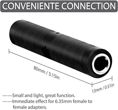 FEDUS 1/4 Inch Female to Female Coupler 6.35 mm TRS/TS Audio Connector, TRS Stereo and Mono Jack Adapter Joiner, Headphones Cable Extension Connector for Amplifier Speaker Guitar Sound (Pack 1) FEDUS