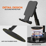 FEDUS FEMO Mobile Holder Stand 360° Rotation Mobile Stand Portable & Foldable Mobile Holder with Adjustable Angles for Perfect View, Lightweight, Universal Mobile Stand for Smartphones, Tablets, iPad