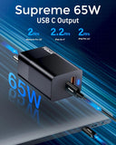 FEDUS Gan charger, fast charger Gan Adapter Type C & USB port Fast Charging Adapter Wall Charger for Samsung, iPhone, Tab/Pad MacBook, Dell, HP, ASUS, 100W, 65W, 45W, Devices FEDUS