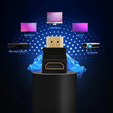 FEDUS Gold Plated HDMI Male to Female Converter Connector Adapter 90 Degree L Shape for HDTV, Plasma TV, LED, LCD, Etc Black Pack-1