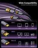 FEDUS Hard Disk Cable Hard Drive Connector USB 3.1 C to Micro B, External Hard Disk Cable for Portable External Hard Drives,WD Elements,Sea gate,Toshiba,Samsung M3 1TB/Galaxy S5/Note 3
