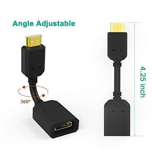 FEDUS HDMI Connector, HDMI Jointer, HDMI Extension Cable, HDMI Extension Cable Small, HDMI Male to Female Adapter, HDMI to HDMI Connector, HDMI Adapter, Extension Coupler (4.5 inch 10cm) Pack 2 FEDUS