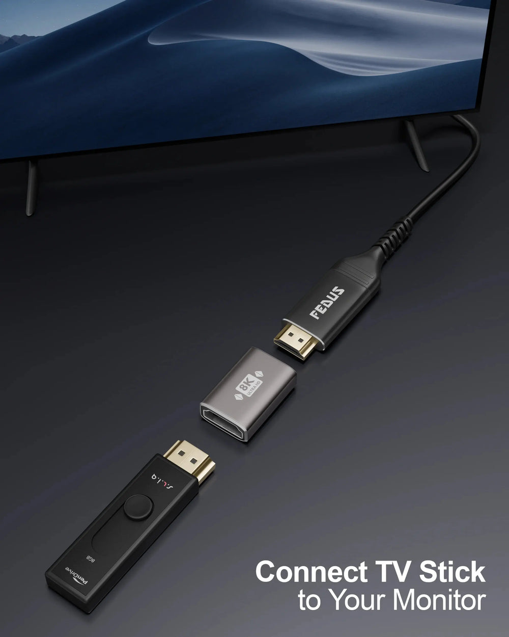 FEDUS HDMI Coupler Female to Female HDMI Jointer Connector 8K@60Hz 4K@144Hz 1080p 2.1 HDMI to HDMI Cable extender FEDUS