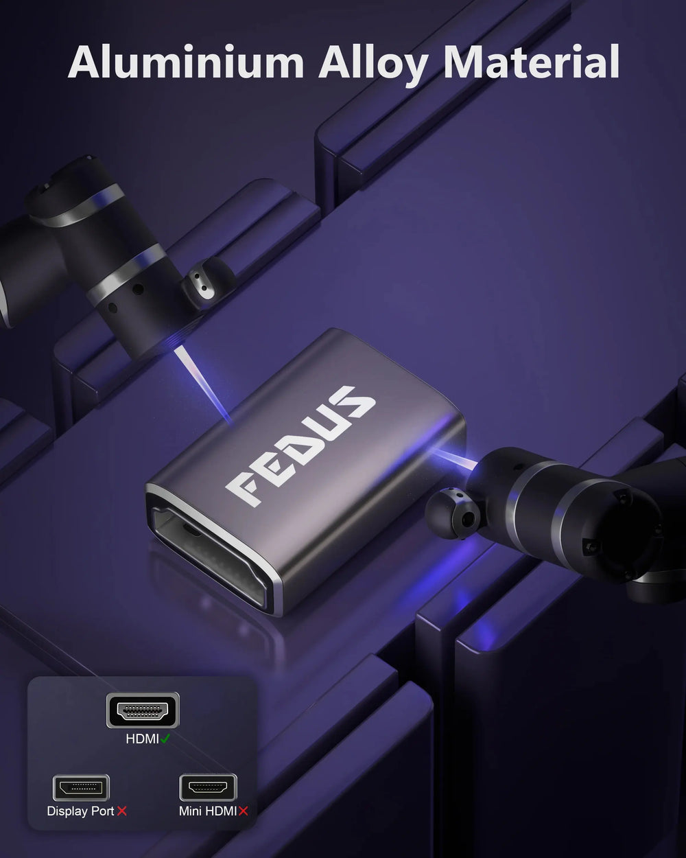 FEDUS HDMI Coupler Female to Female HDMI Jointer Connector 8K@60Hz 4K@144Hz 1080p 2.1 HDMI to HDMI Cable extender FEDUS