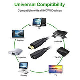 FEDUS hdmi male to female cable, hdmi male to female extension cable for Xbox, PS3/PS4, Blu Ray Player, HDTV, Laptop/PC Support 4K 3D Resolution