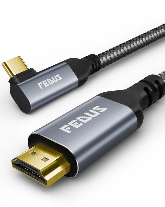 FEDUS HDMI to Type C Cable 1M, USB Type C to HDMI Cable Converter, 4K@60Hz HDMI Adaptor for Monitor Home Office and MAC Thunderbolt 3/4 Compatible for Laptop, Mobile, iPad Pro, MacBook, Chromebook, TV