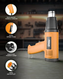 FEDUS Heat Gun Hot Air Gun Temperature Machine 1600W 5 Nozzles Included, 2 Temp Settings Great for industrial use & Crafts, Removing & Drying Paint, Shrink Tubing/Wrapping Packing, Bend Pipes, Epoxy Resin, Yellow