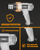 FEDUS Heat Gun Hot Air Gun Temperature Machine 1800W, 2 Temp Settings Great for industrial use & Crafts, Removing & Drying Paint, Shrink Tubing/Wrapping Packing, Bend Plastic Pipes, Epoxy Resin, Grey
