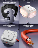 FEDUS Heavy Duty Extension Board 16amp 3000 Watts Heavy Load Capacity Electric Power Extension Switch Cord Strip for Microwave Oven,EV Charger Charging,Iron Press, Induction Stove, AC