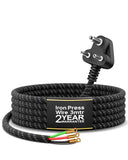 FEDUS Heavy Duty Iron Power Cord 2 Meter | 6A 3 Pin Plug | 0.75 Sqmm 100% Pure Copper Braided Cable | Heat Resistant PVC Wire | Replacement Cord for Electric Iron | 2 Years Warrantey FEDUS