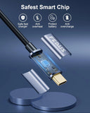 FEDUS L-Shape 4.9 Feet USB 100W Type-C to Type C Cable, 5Gbps 100W PD 3.0 Fast Charging USB C Wire Cord, Compatible with iPhone, SSD Hard Drive, MacBook, iPad, Pixel, Galaxy, C-Type Devices