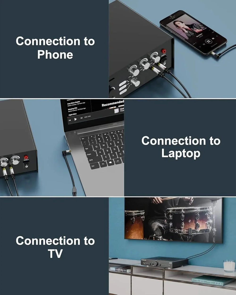 FEDUS L-Shape Aux to RCA Cable RCA to 3.5mm Cable Double Shielded Oxygen-Free Copper RCA to 3.5 mm male 3.5mm to RCA Cable, RCA to Aux Cable, RCA to RCA cable for Smartphones, MP3, Tablets, Speakers FEDUS