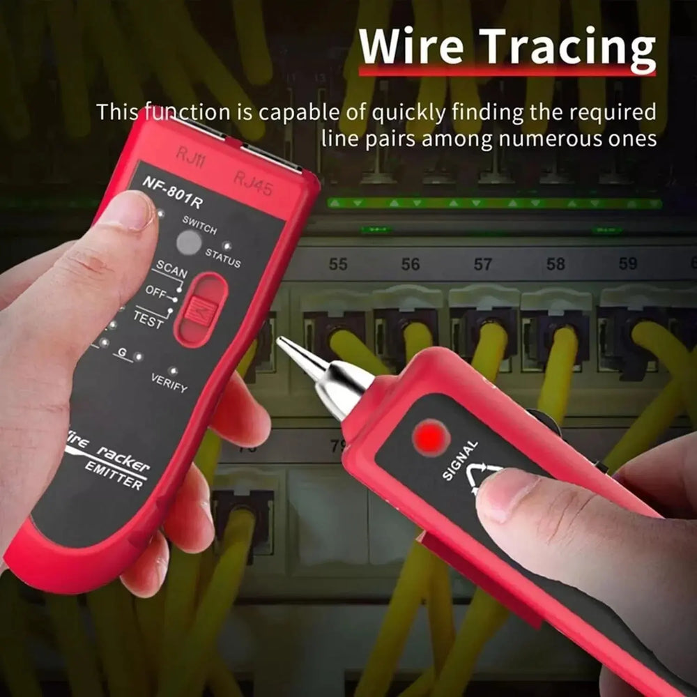 FEDUS Lan Tester with Wire Tracker, LAN Network Cable Tracer, Cable Tracker Line Finder, RJ11 RJ45 Line Finder Cable Tester for Network Ethernet cable, Phone Telephone Line & Continuity Checking FEDUS