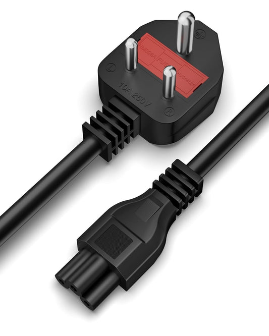 FEDUS 1.8 Meter (5.9 Feet) Long Laptop Power Cord with Protection Fuse, 2500 Watt 3 Pin IEC C5 Charger Adapter Cable Wire AC Lead for Asus/Dell/HP/Lenovo/ASUS/Acer/Samsung/Compaq & All Gaming Laptop