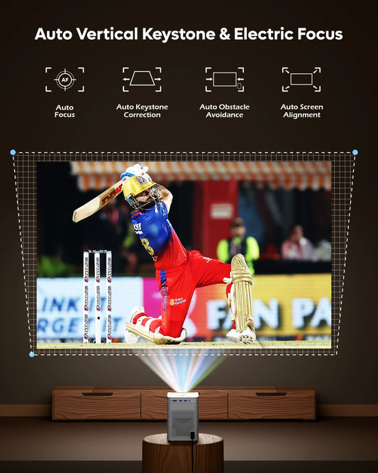 FEDUS LED Projector, Full HD 1080p Home Projector with 4K Support, Portable Smart Projector Compatible with YouTube, Netflix, Prime Video, Laptop, Mobile, TV, HDMI Devices for Indoor & Outdoor Use