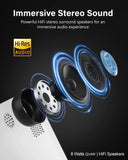 FEDUS LED Projector, Full HD 1080p Home Projector with 4K Support, Portable Smart Projector Compatible with YouTube, Netflix, Prime Video, Laptop, Mobile, TV, HDMI Devices for Indoor & Outdoor Use