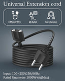 FEDUS Long 1.5m 22AWG Male to Female 2 Pin Power Extension Cord Wire, 6amp Indoor Outdoor Power Cord Extension Electrical Extender Power Cable for appliances, Electronics, and Power Tools