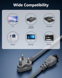 FEDUS TPR (Thermoplastic Rubber) Laptop Power Cord, 2500 Watt 3 Pin IEC C5 Charger Adapter Cable Wire AC Lead for Asus/Dell/HP/Lenovo/ASUS/Acer/Samsung/Compaq & All Gaming laptops