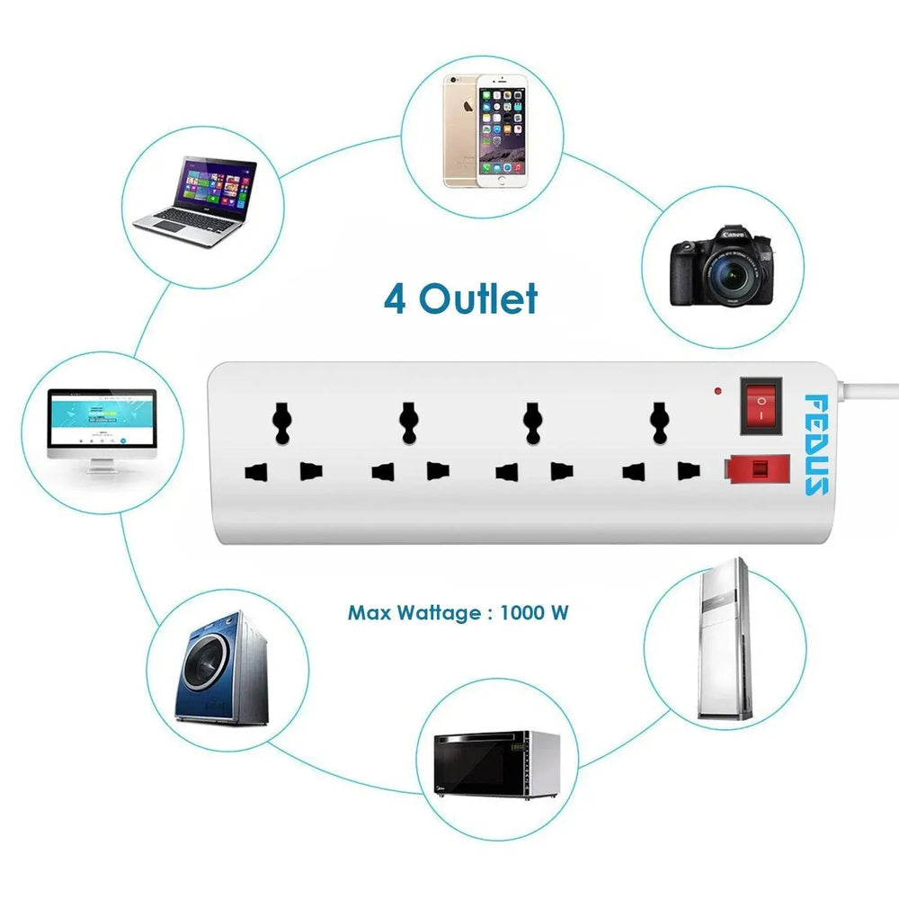 FEDUS Long Wire switch board extension|extension boards with switch, extension board with long wire, extension cords, extension board for computer, surge protectors, spike buster, switch board FEDUS