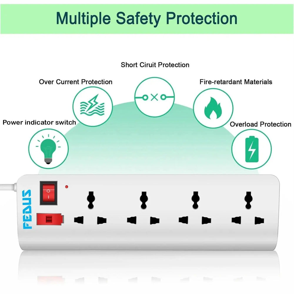 FEDUS Long Wire switch board extension|extension boards with switch, extension board with long wire, extension cords, extension board for computer, surge protectors, spike buster, switch board FEDUS