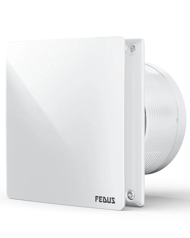 FEDUS LUMIO 150mm (6 Inch) Axial Exhaust Fan for Kitchen & Bathroom, 1850 RPM Turbo Speed, 100% Copper Motor, Automatic Shutter, Silent Operation, Premium ABS Body Ventilation Fan (Zenith White) FEDUS
