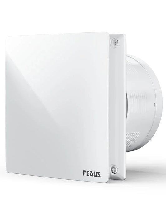 FEDUS LUMIO 150mm (6 Inch) Axial Exhaust Fan for Kitchen & Bathroom, 1850 RPM Turbo Speed, 100% Copper Motor, Automatic Shutter, Silent Operation, Premium ABS Body Ventilation Fan (Zenith White) FEDUS
