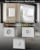 FEDUS LUMIO 150mm (6 Inch) Axial Exhaust Fan for Kitchen & Bathroom, 1850 RPM Turbo Speed, 100% Copper Motor, Automatic Shutter, Silent Operation, Premium ABS Body Ventilation Fan (Zenith White) FEDUS