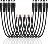 FEDUS 10 inch 30cm 2.1 x 5.5mm Male DC Power Pigtail Connectors for CCTV Surveillance Camera