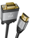 FEDUS HDMI to VGA Cable Adapter 1080P@60Hz Uni-Directional HDMI Computer to VGA Monitor Cable (Male to Male) Compatible for Computer, Desktop, Laptop, PC, Monitor, Projector, HDTV, Roku, Xbox