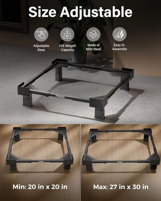 MAXISTAND Heavy Duty Metal washing machine Stand (No Wheels) (20x20 to 27x30 Inch) | For Refrigerator, Fridge & Dishwasher FEDUS