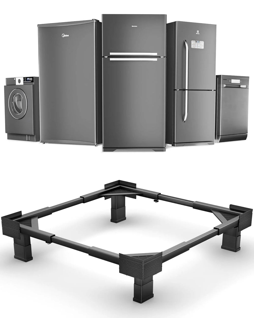 MAXISTAND Heavy Duty Metal washing machine Stand (No Wheels) (20x20 to 27x30 Inch) | For Refrigerator, Fridge & Dishwasher FEDUS
