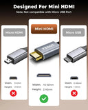 FEDUS Mini HDMI(Not Micro) to HDMI Cable 4.9FT, Aluminum Shell Braided 4K 60Hz, 2K@120Hz,1080P, HDMI 2.0 Cord, Compatible with Camera, Camcorder, Tablet, Graphics/Video Card, Laptop, Raspberry Pi Zero W