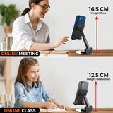 FEDUS FEMO Mobile Holder Stand 360° Rotation Mobile Stand Portable & Foldable Mobile Holder with Adjustable Angles for Perfect View, Lightweight, Universal Mobile Stand for Smartphones, Tablets, iPad