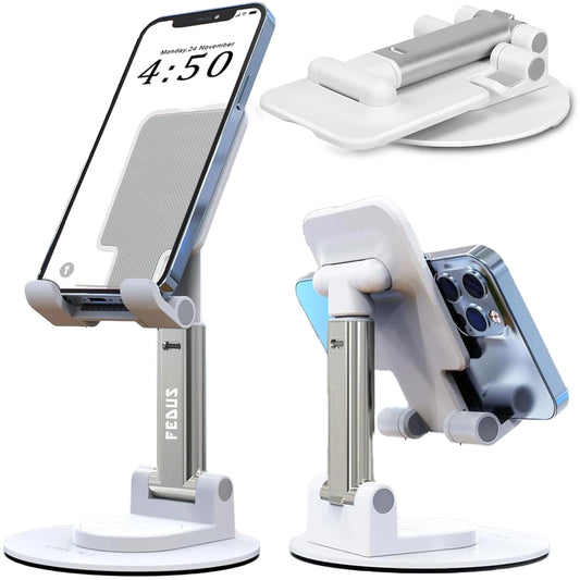 FEDUS FEMO Mobile Holder Stand 360° Rotation Mobile Stand Portable & Foldable Mobile Holder with Adjustable Angles for Perfect View, Lightweight, Universal Mobile Stand for Smartphones, Tablets, iPad